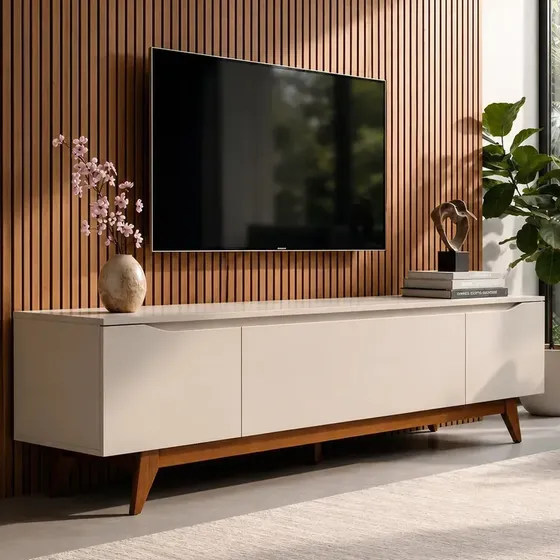 Rack para TV até 75" Off White