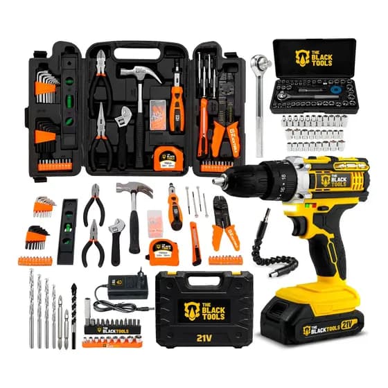 Furadeira/Parafusadeira de Impacto com Kit 169 Peças